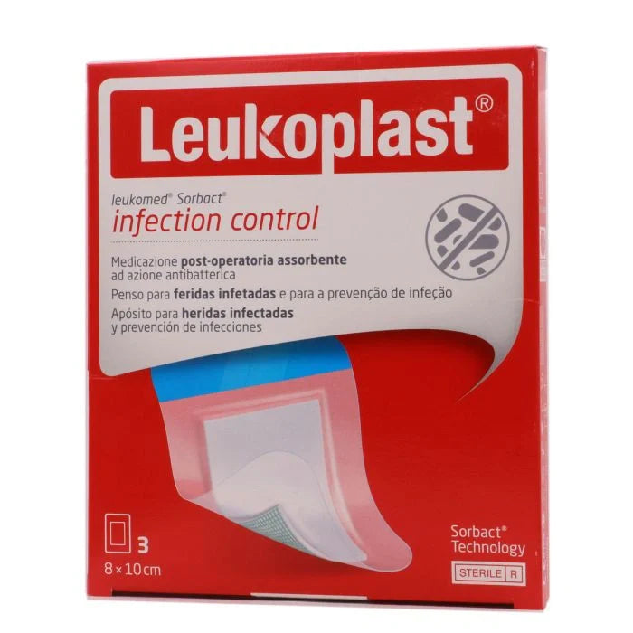 LEUKOPLAST APOSITO SORBACT 8CMX10CM 3U