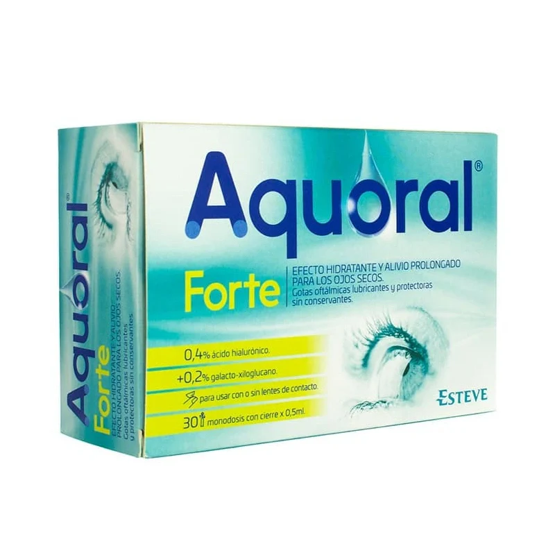 AQUORAL FORTE C/ A HIALURONICO 0.4%GOTAS OFTALMICAS ESTERILES0.5 ML 30 MONODOSIS