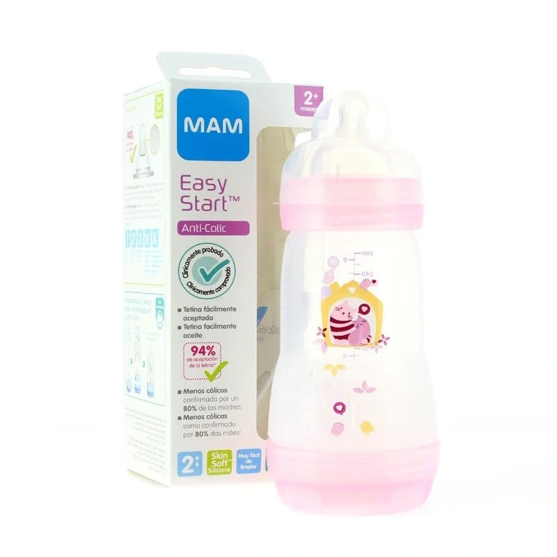 BIBERON ANTICOLICOMAM ANTICOLIC EASY START260 ML ROSA