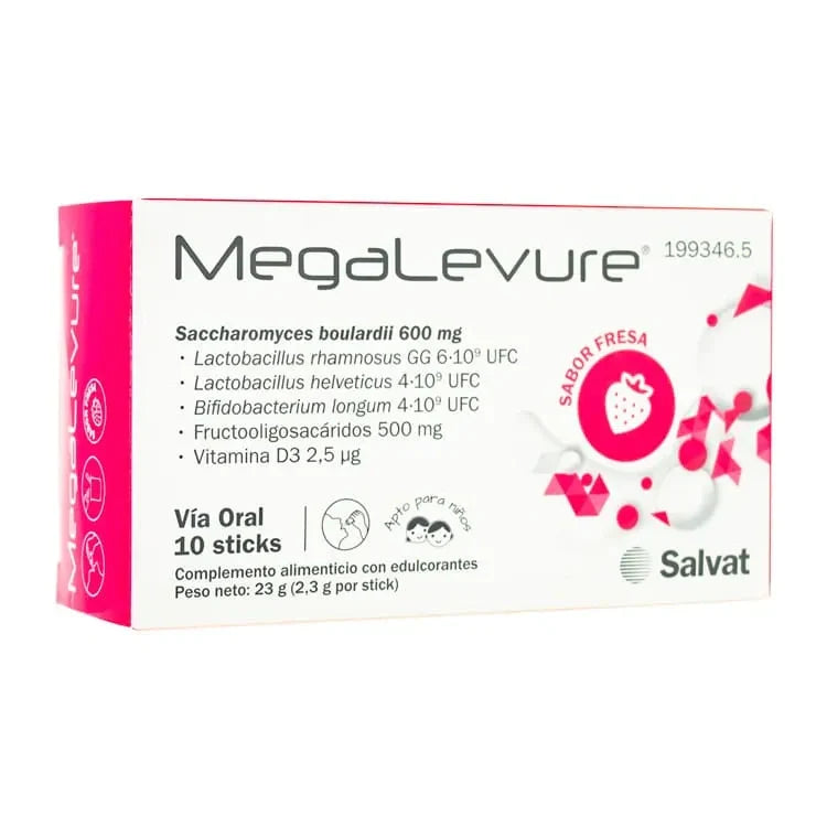 MEGALEVURE10 STICKS SABOR FRESA