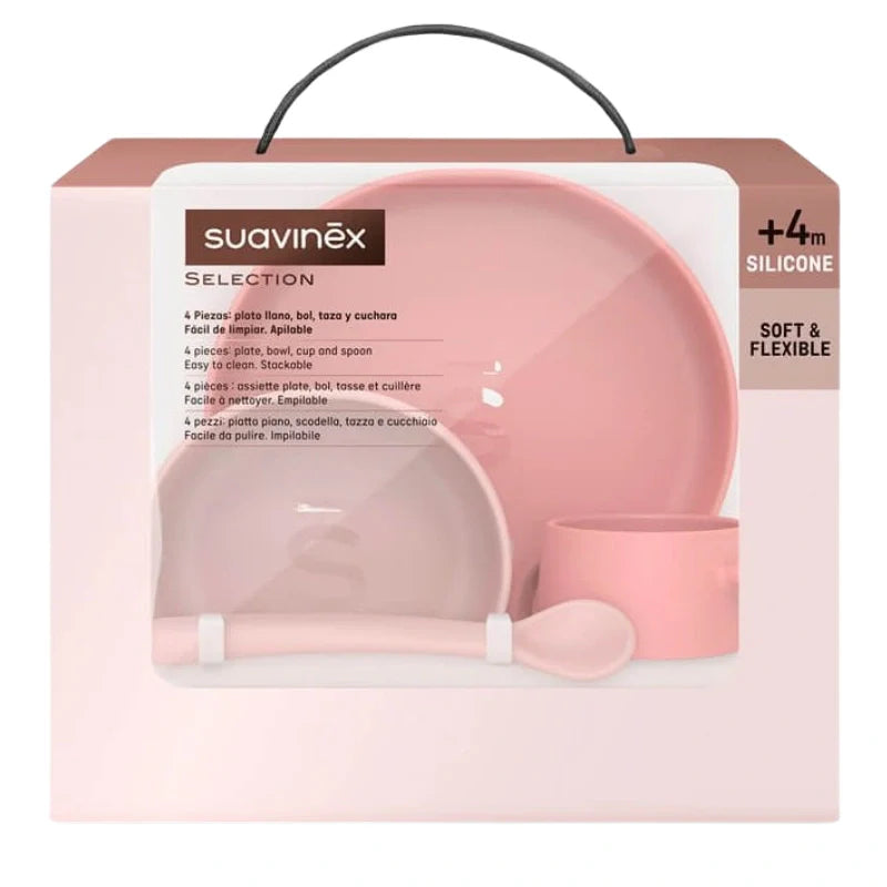 SUAVINEX VAJILLA INFANTIL SILICONA  1 UNIDAD SOFT COLOR ROSA