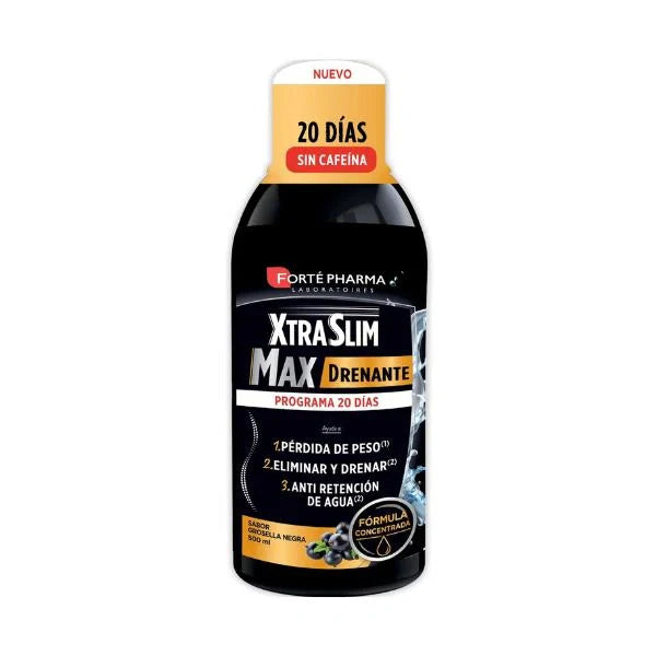 XTRASLIM MAX DRENANTE 1 FRASCO 500ML SABOR GROSELLA NEGRA