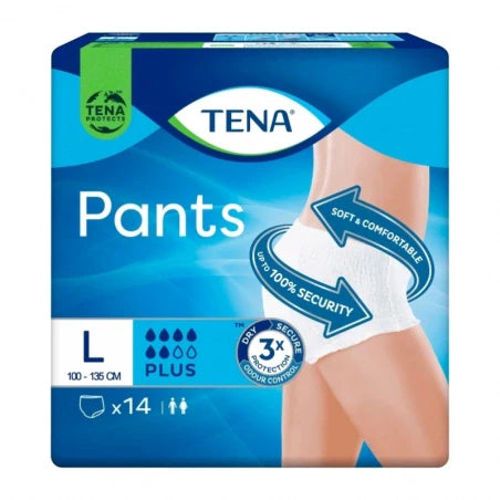 TENA PANTS PLUS L 100-135CM 14UNIDADES