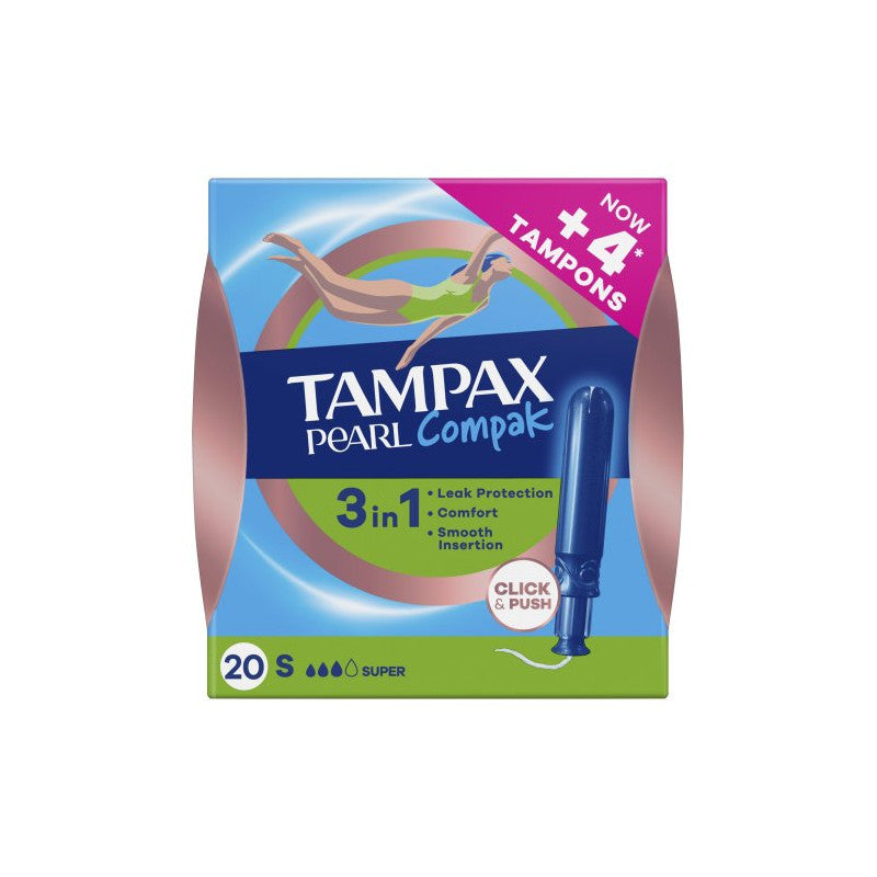 TAMPAX COMPAK PEARL SUPER 20 UNIDADES