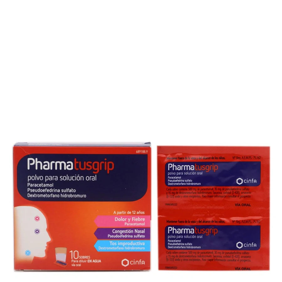 PHARMATUSGRIP 500/30/15 MG 10 SOBRES POLVO SOLUCION ORAL