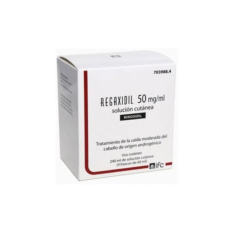 REGAXIDIL 50 MG/ML SOLUCION CUTANEA 4 FRASCOS 60 ML