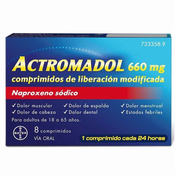 ACTROMADOL 660 MG 8 COMP