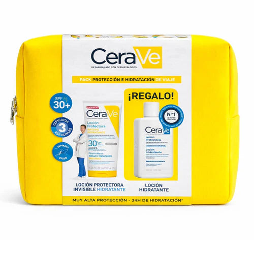 CERAVE TRAVEL KIT LOCION PROTECTORA SPF30+ 75ML + LOCION HIDRATANTE 88ML REGALO