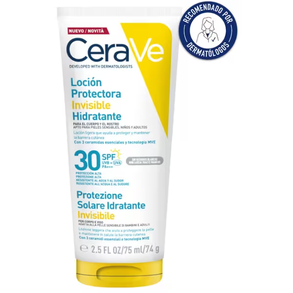 CERAVE LOCION PROTECTORA INVISIBLE HIDRATANTE SPF 30; ; 1 ENVASE 75 ml