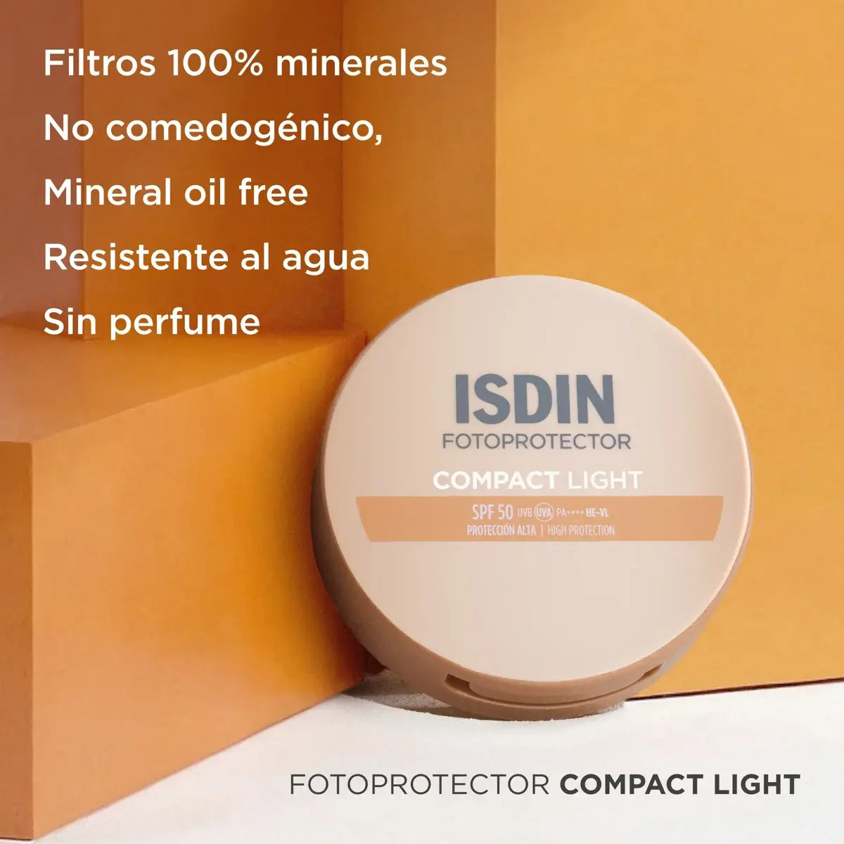 ISDIN FOTOPROTECTOR COMPACTO SPF 50+ OIL-FREE COLOR ARENA LIGHT