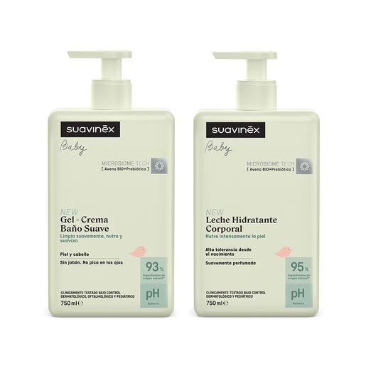 SUAVINEX DUPLO GEL ESPUMOSO + LOCION HIDRATANTE 1 ENVASE 500 ml + 1 ENVASE 500 ml PACK