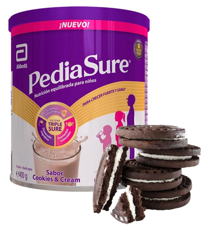 PEDIASURE POLVO 1 LATA 850 g SABOR COOKIES & CREAM