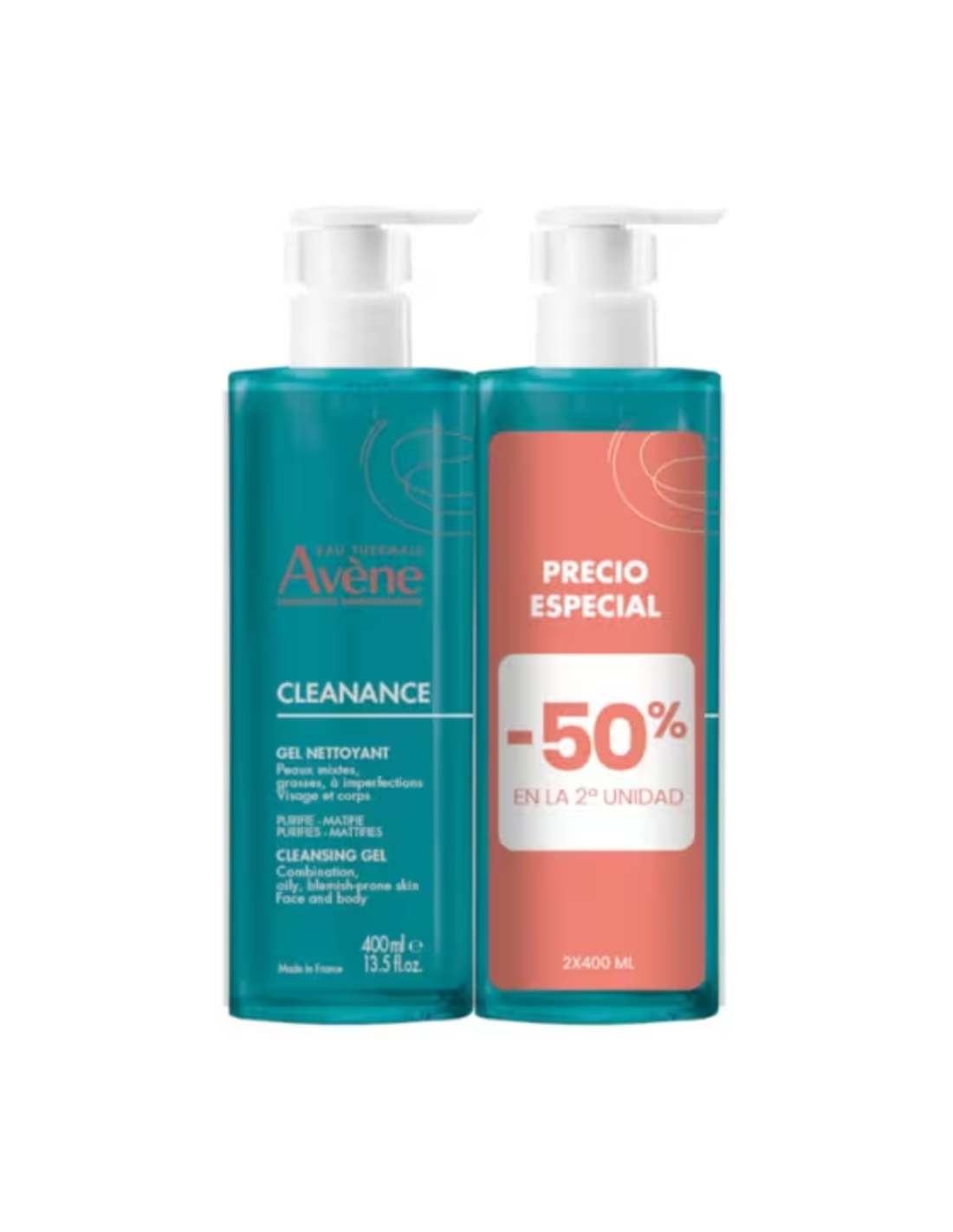 AVENE DUPLO CLEANANCE GEL LIMPIADOR 2X400ML