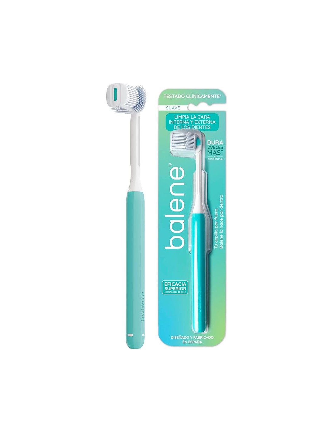 BALENE BY BEXIDENT; CEPILLO DENTAL ADULTO;  1 UNIDAD DUREZA SUAVE COLOR AGUAMARINA