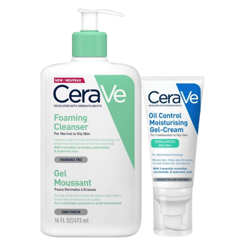 CERAVE PACK RUTINA GEL LIMPIADOR ESPUMOSO 236ML + GEL CREMA OIL CONTROL 50ML