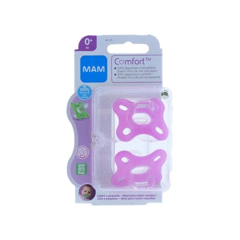 CHUPETE SILICONAMAM COMFORT RN0+ M PACK DOBLE