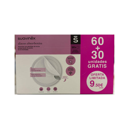 SUAVINEX DISCOS LACTANCIA NATURE OFERTA 60+30UD