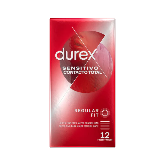 DUREX PROFILACTICO SENSITIVO CONTACTO TOTAL 12 PRESERVATIVOS