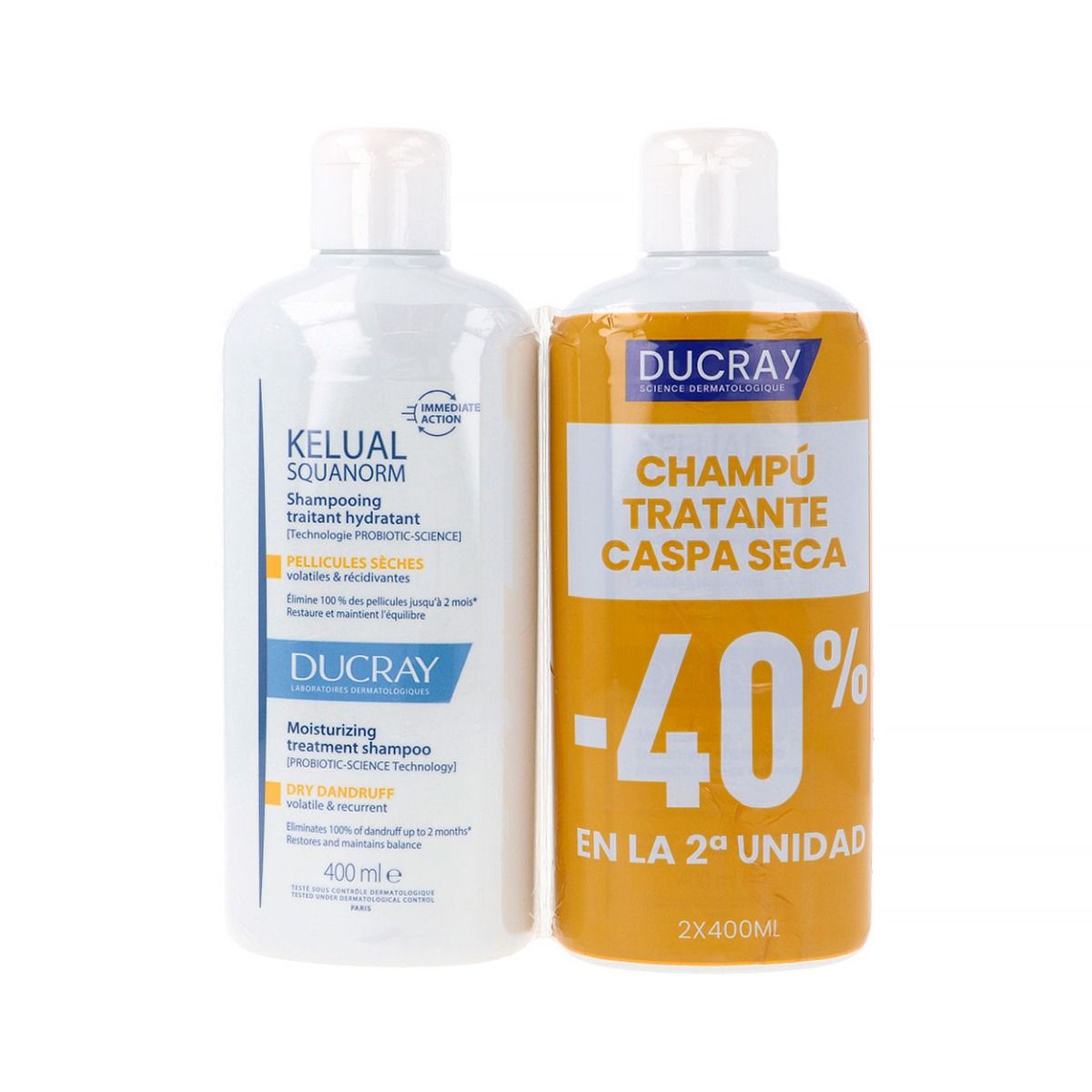 DUCRAY KELUAL SQUANORM CASPA SECA DUPLO 2X400ML