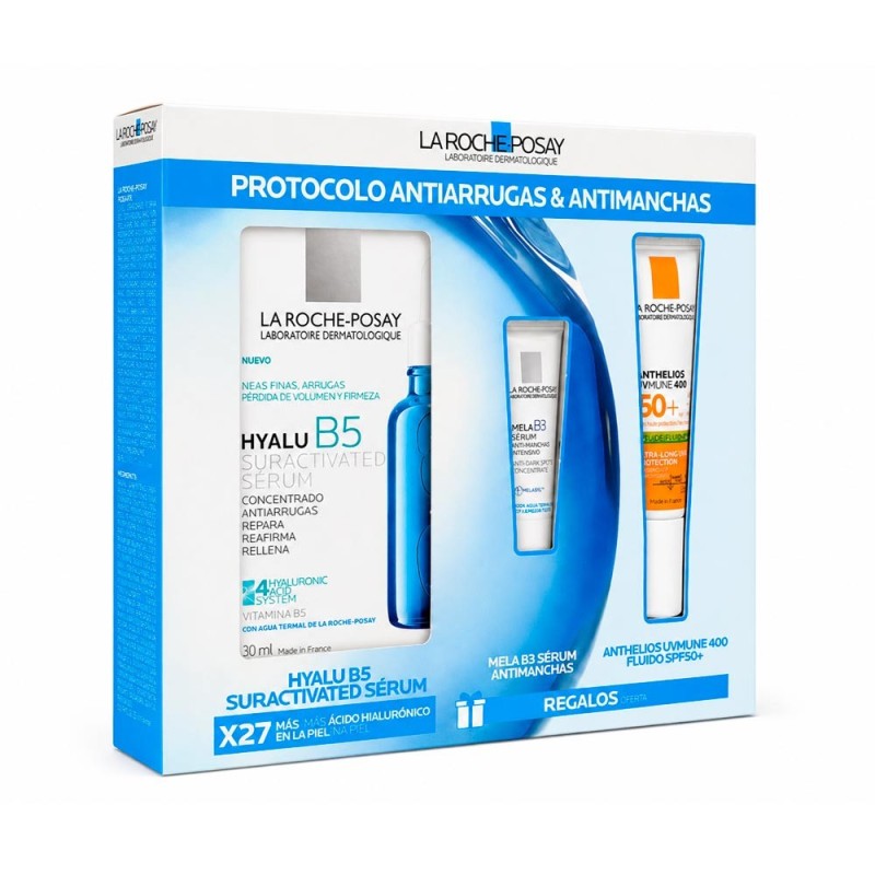 LA ROCHE POSAY PACK SERUM HYALUB5 30ML+ REGALO MELAB3 3ML+ REGALO ANTIHELIOS 15ML