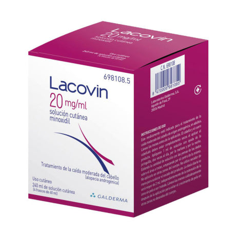 LACOVIN 20 MG/ML SOLUCION CUTANEA 4 FRASCOS 60 ML
