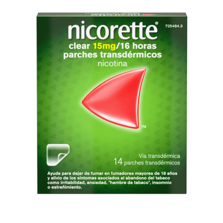 NICORETTE CLEAR 15MG/16H 14 PARCHES TRANSDERMICOS 23,62 MG