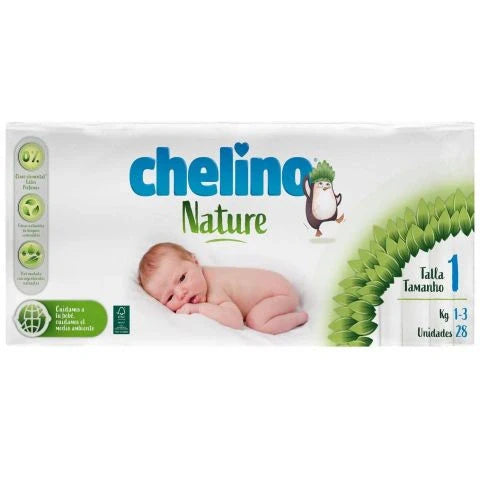 PAÑAL CHELINO NATURE T 1 28 UDS