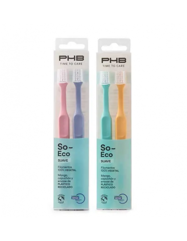 PHB CEPILLO DENTAL ADULTO TIME TO CARE SO ECO 2 UNIDADES SUAVE DUPLO