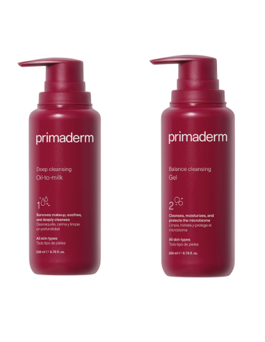 PRIMADERM PACK DOBLE LIMPIEZA ACEITE LIMPIADOR 200ML+ GEL LIMPIADOR 200ML+ REGALO EXFOLIANTE 15ML