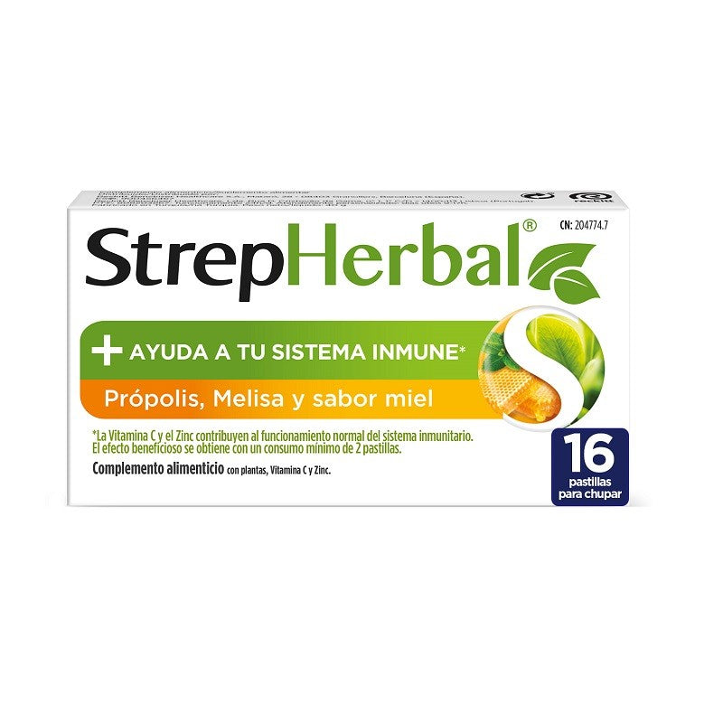 STREPHERBAL PROPOLIS/MELISA/MIEL 16 PASTILLAS PARA CHUPAR