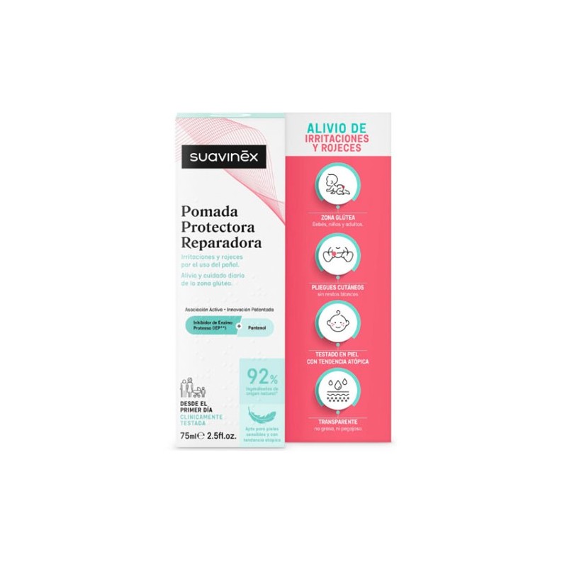 SUAVINEX POMADA PROTECTORA REPARADORA CALMANTE CON PANTENOL PARA ROZADURAS 1 TUBO 75 ml