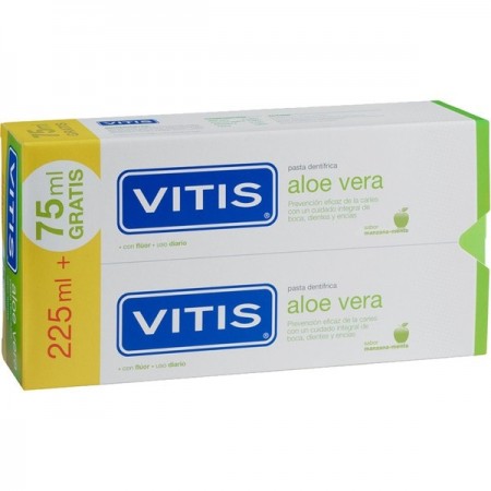 VITIS DUPLO PASTA ALOE VERA SABOR MANZANA 2 X 150ML