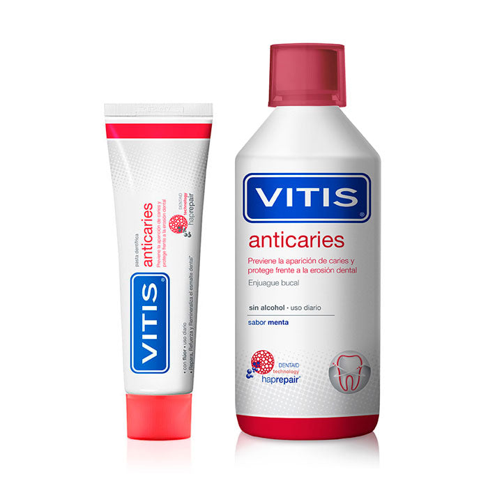 VITIS PACK ANTICARIES PASTA 100ML + COLUTORIO 500ML